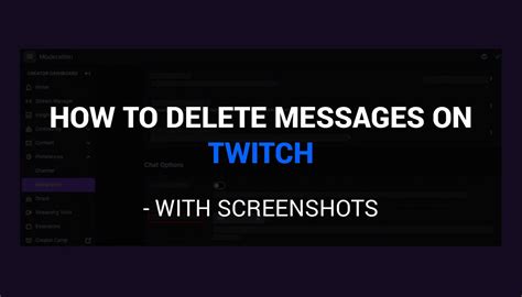 how to delete chat messages on twitch