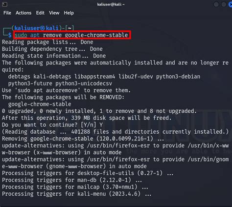 how to delete chrome from kali linux