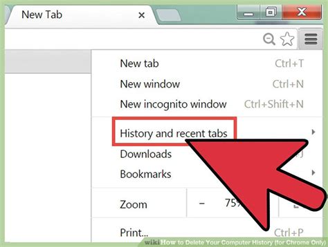 how to delete chrome history in pc
