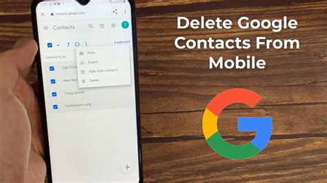 how to delete contacts from google phone app