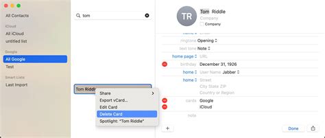 how to delete contacts from mac book