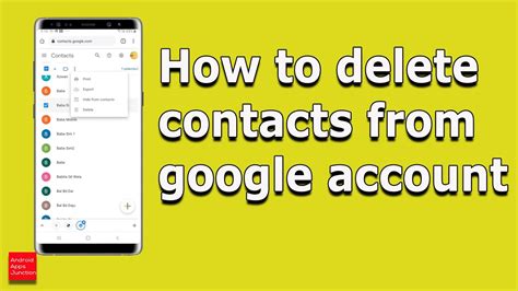 how to delete contacts imported from google account