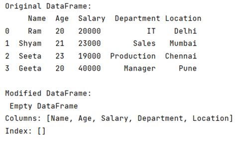 how to delete dataframe rows in python