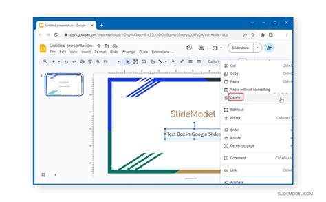 how to delete default text box in google slides