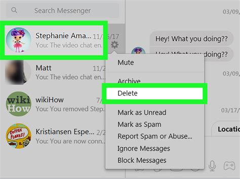 how to delete deleted messages on messenger