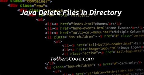 How To Delete Directory And Files In Java