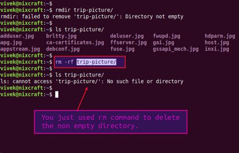how to delete directory in linux which is not empty