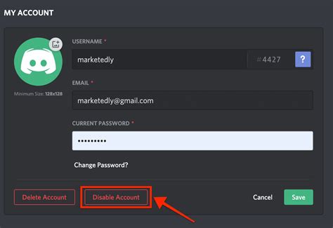 how to delete discord account email
