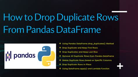 how to delete duplicate rows in pandas dataframe