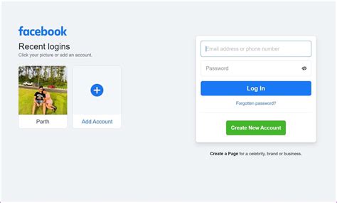 how to delete email and password from facebook login page