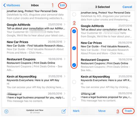 how to delete email from iphone xr
