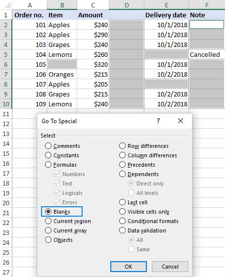 how to delete empty columns in excel sheet