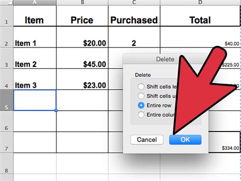 how to delete empty rows in excel