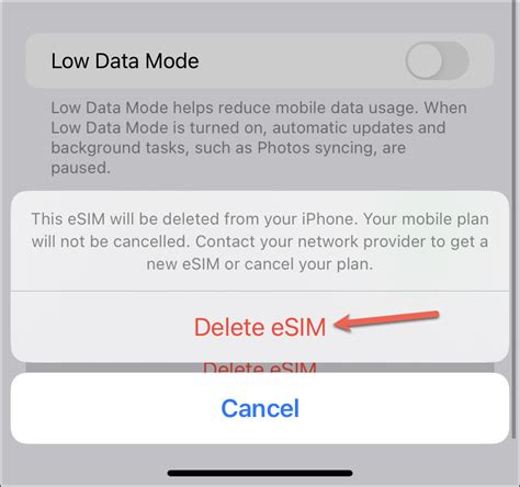 how to delete esim from iphone 11
