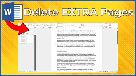how to delete extra page in word app