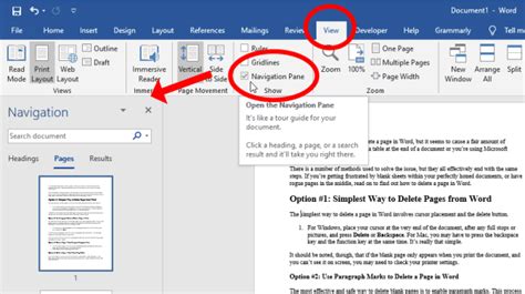 how to delete extra page in word windows 10