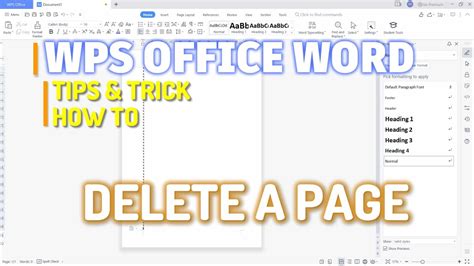 how to delete extra page in wps word