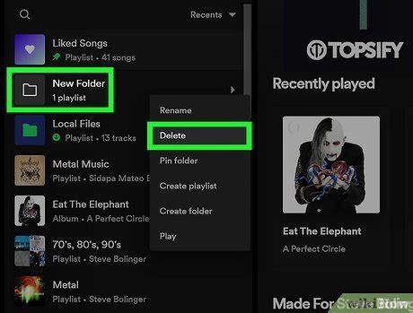 how to delete folder in spotify mobile