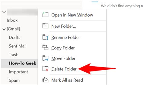 how to delete folders in mobile outlook
