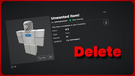 How To Delete Free Items On Roblox