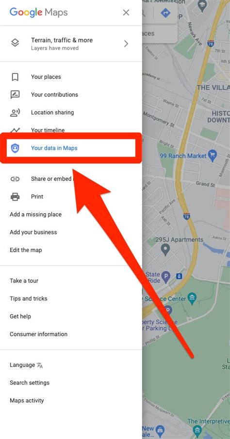 how to delete google maps data from iphone