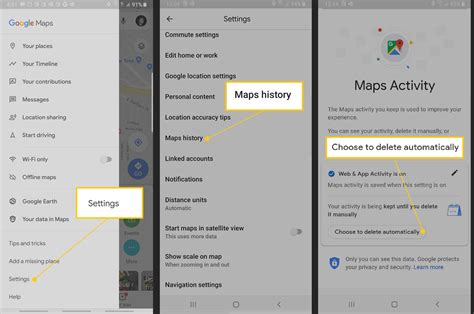 how to delete google maps history search
