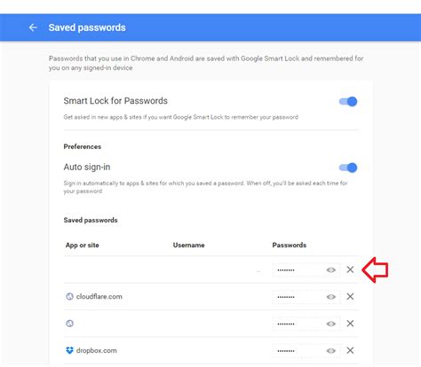 how to delete google stored passwords