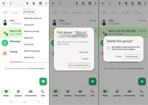 how to delete group chat on android phone