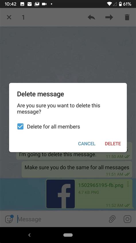 how to delete group chat on telegram