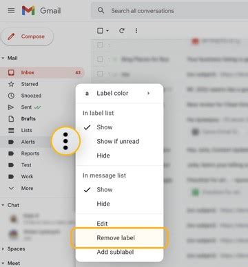 how to delete labels from my gmail