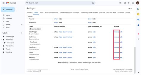 how to delete labels in gmail on android