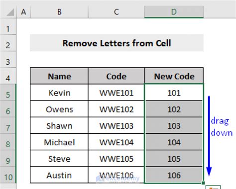 how to delete letters from cells in excel