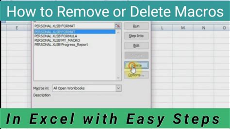 how to delete macro in excel sheet