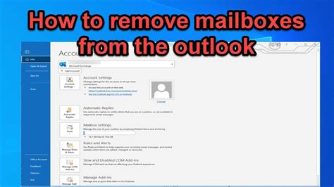 how to delete mailbox in outlook app