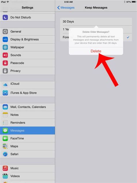 how to delete messages app from ipad