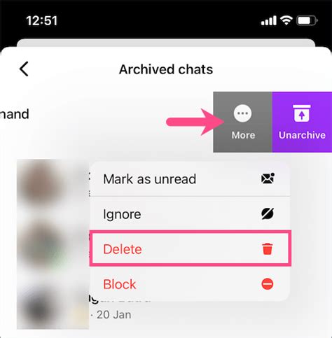 how to delete messages in archive