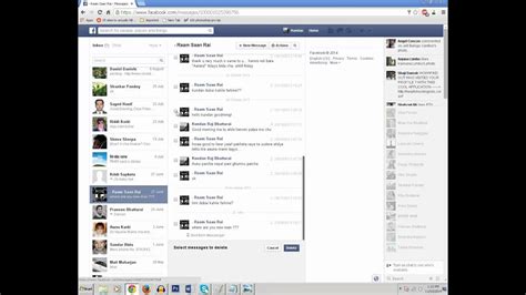 how to delete messages in support inbox on facebook