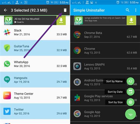 how to delete multiple apps on android
