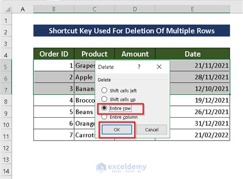 how to delete multiple cells at once in excel shortcut
