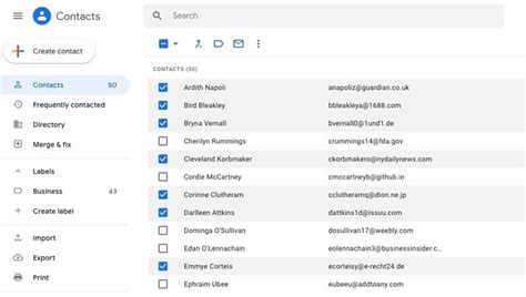 how to delete multiple contacts in google