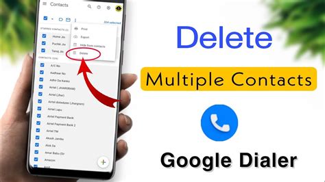 how to delete multiple contacts in google dialer