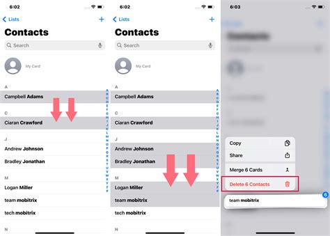 how to delete multiple contacts on iphone fast