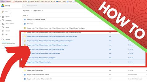 how to delete multiple items in google docs