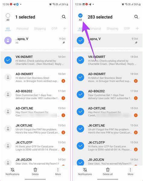 how to delete multiple messages on messenger android