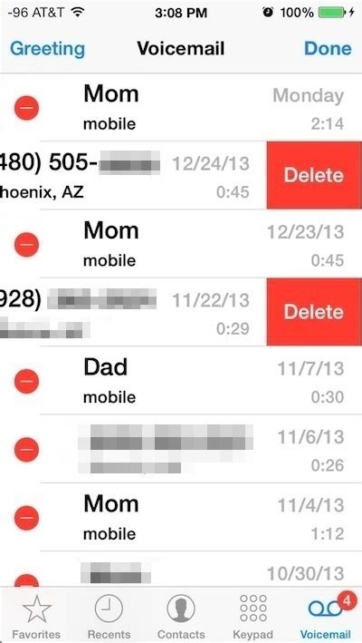 how to delete multiple voice messages on iphone