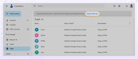 how to delete my contacts from email
