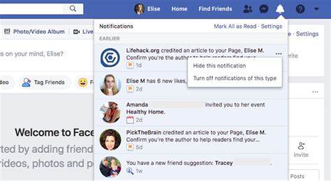 how to delete notifications on facebook