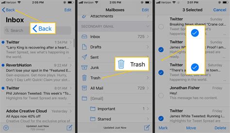 how to delete old email from iphone
