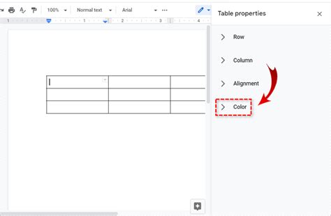 how to delete one line in a table in google docs