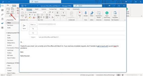 how to delete out of office message in outlook